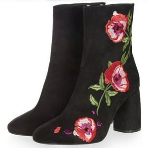 Topshop Madame Floral Embroidered Boots